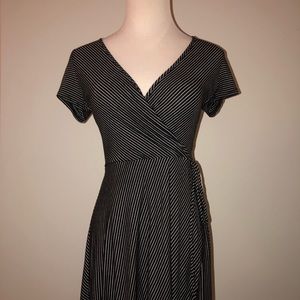 V-Neck Striped Dress